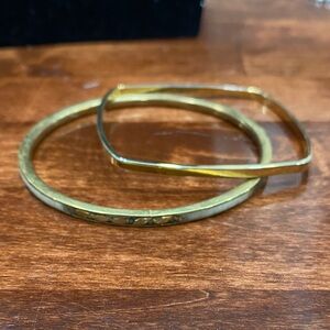 Round & Square Gold Bangle Set